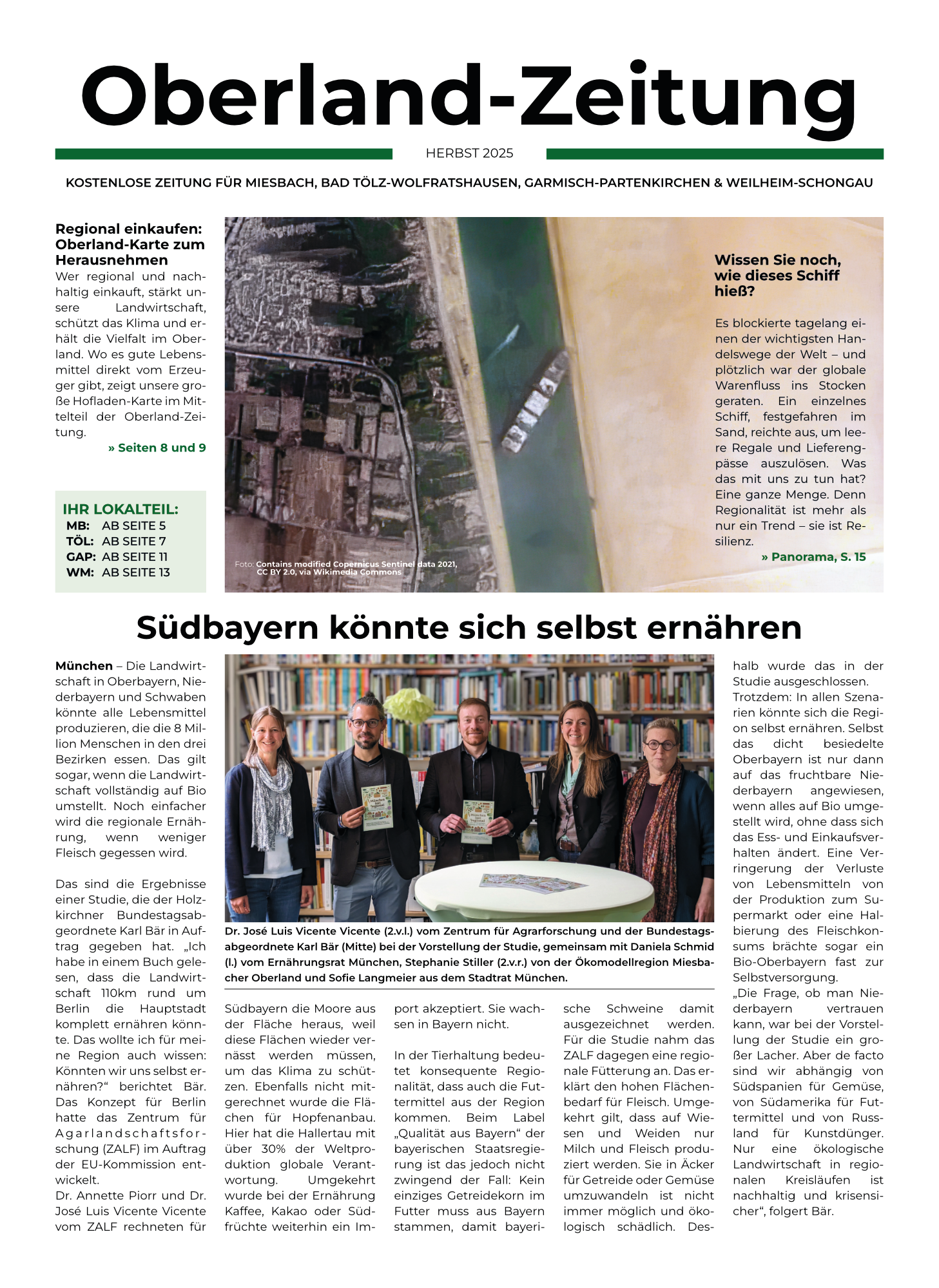 Titelseite der Oberland-Zeitung Herbst 2025